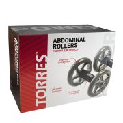 Ролики для пресса TORRES, мет., пластик, нескольз. протектор, красно-черный