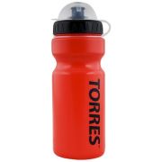 Бутылка д/воды TORRES 550 мл, крышка с колп., пласт., красная, черная крышка